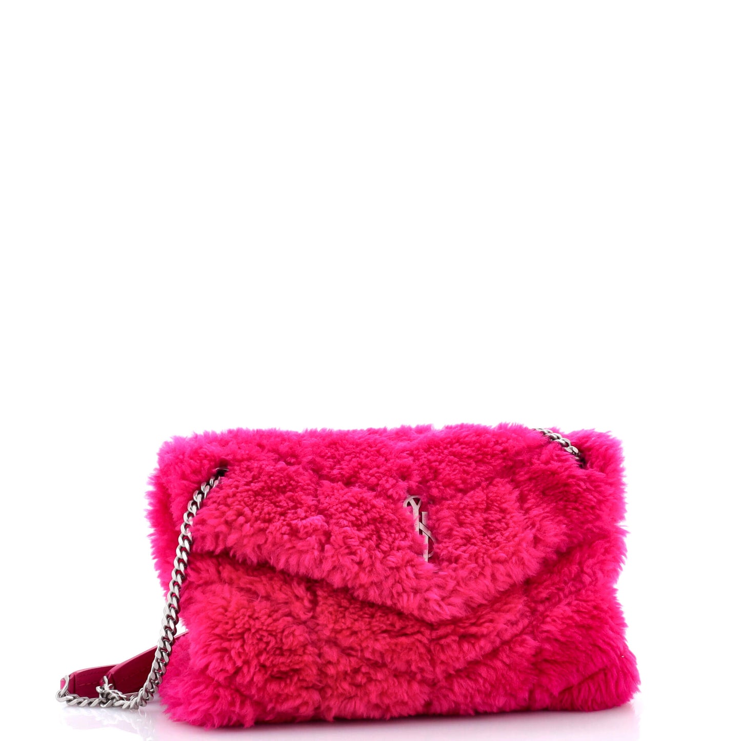 Saint Laurent Lulu Puffer Shoulder Bag, Small, Quilted Shearling