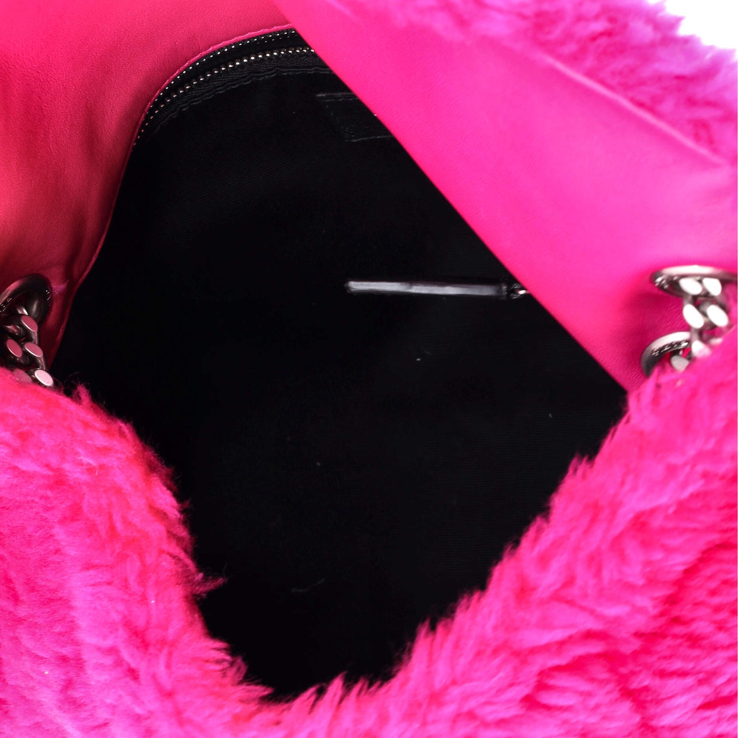Saint Laurent Lulu Puffer Shoulder Bag, Small, Quilted Shearling