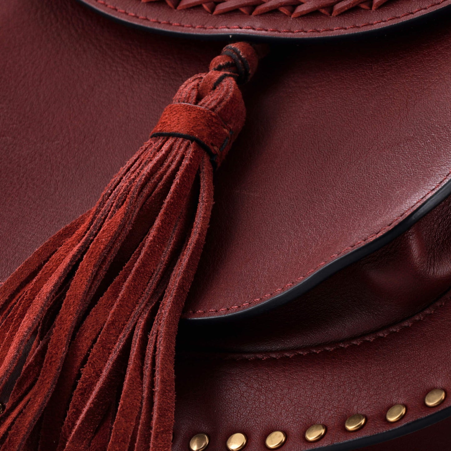 Chloe Hudson small whipstitch leather handbag