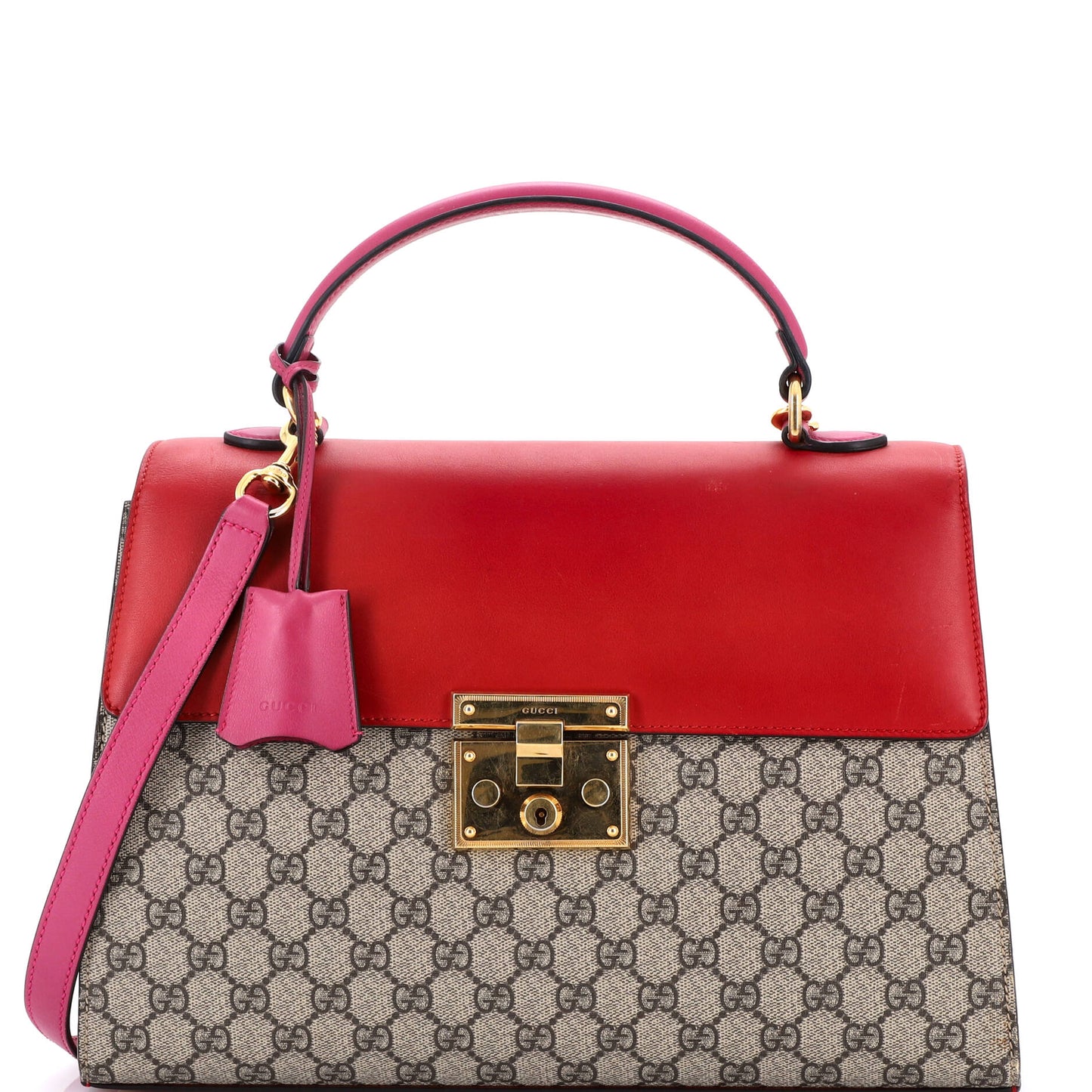 Gucci Padlock Top Handle Bag in GG Coated Canvas and Leather, Medium