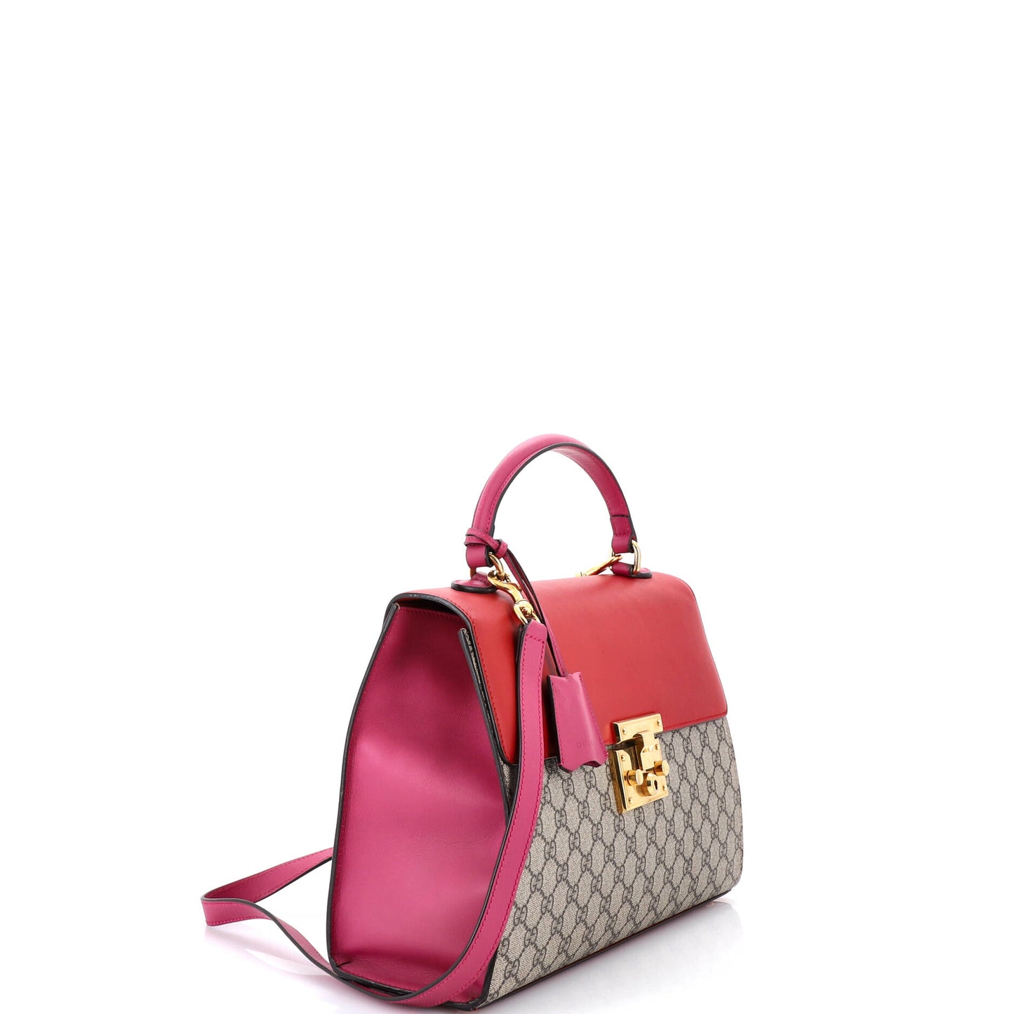 Gucci Padlock Top Handle Bag in GG Coated Canvas and Leather, Medium