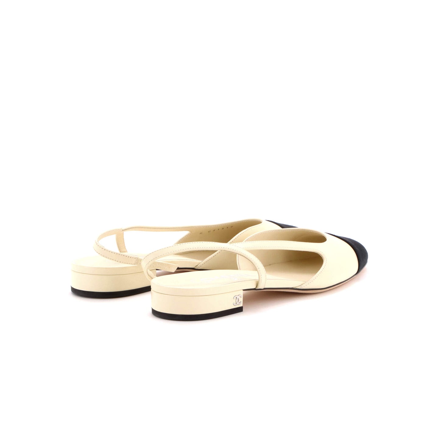 Chanel Women's Cap Toe CC Slingback Flats in Leather