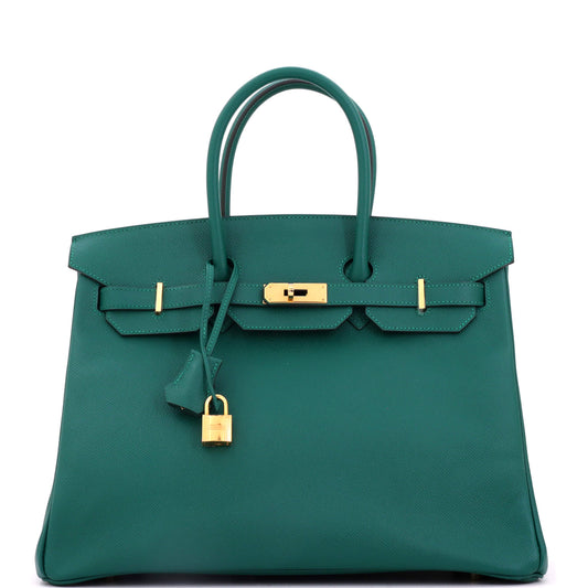 Hermès Birkin handbag, green, Epsom leather, gold hardware, size 35
