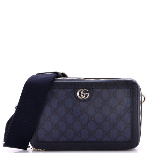 Gucci Ophidia Zip Wristlet Shoulder Bag in GG Coated Canvas, Small