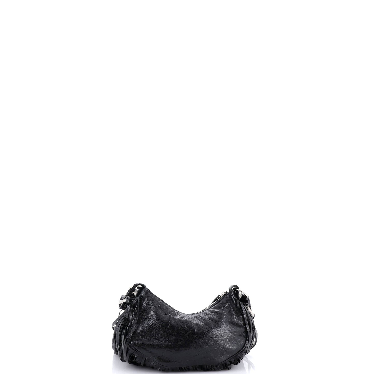 Balenciaga Le Cagole Giant Stud Fringe Shoulder Bag in Leather, Size XS