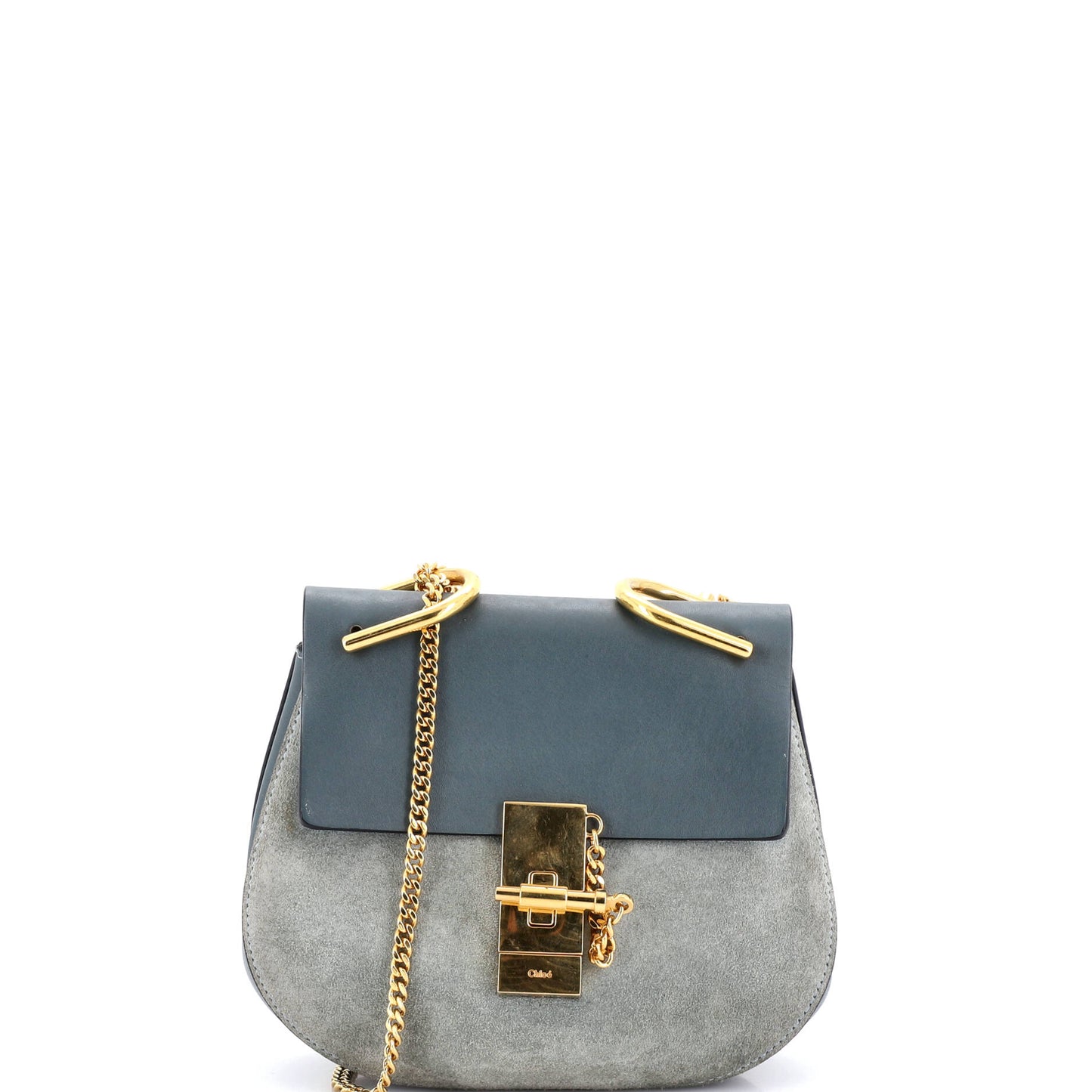 Chloé Drew Mini Crossbody Bag in Leather and Suede