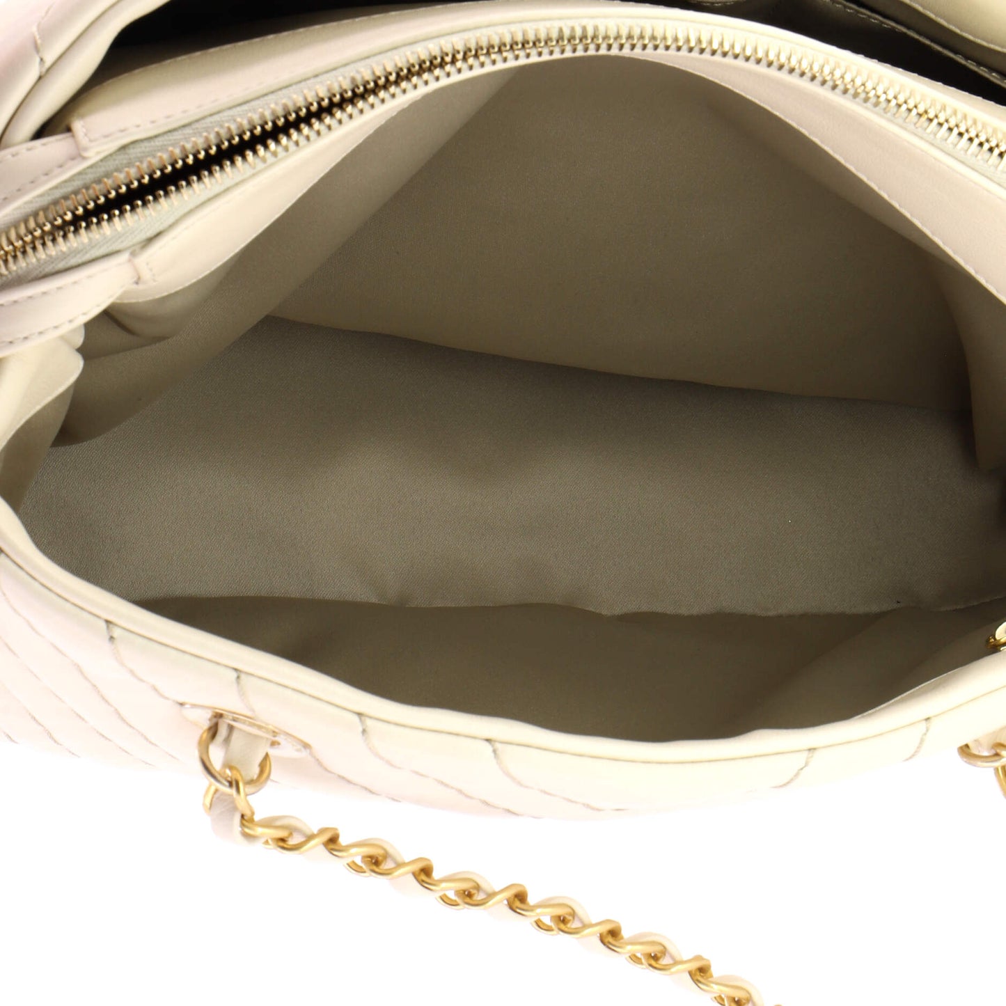 Chanel Sarpic CC Charm Tote Chevron Iridescent Calfskin Small