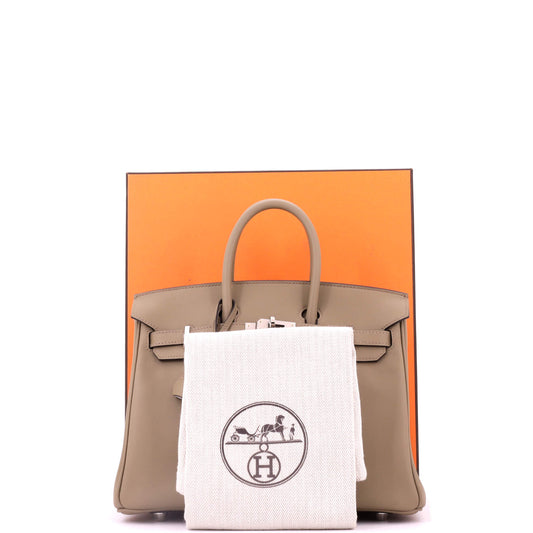 Hermès Birkin Handbag Verso Swift Palladium Hardware 25