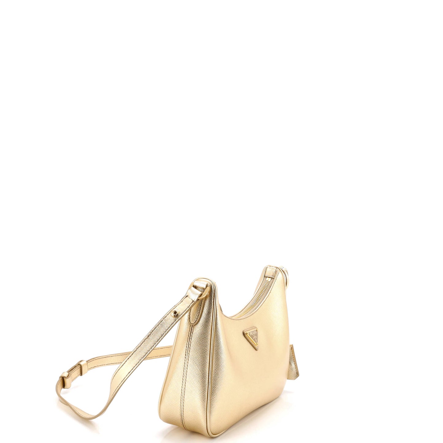 Prada Adjustable Handle Zip Hobo Bag in Saffiano Leather, Mini