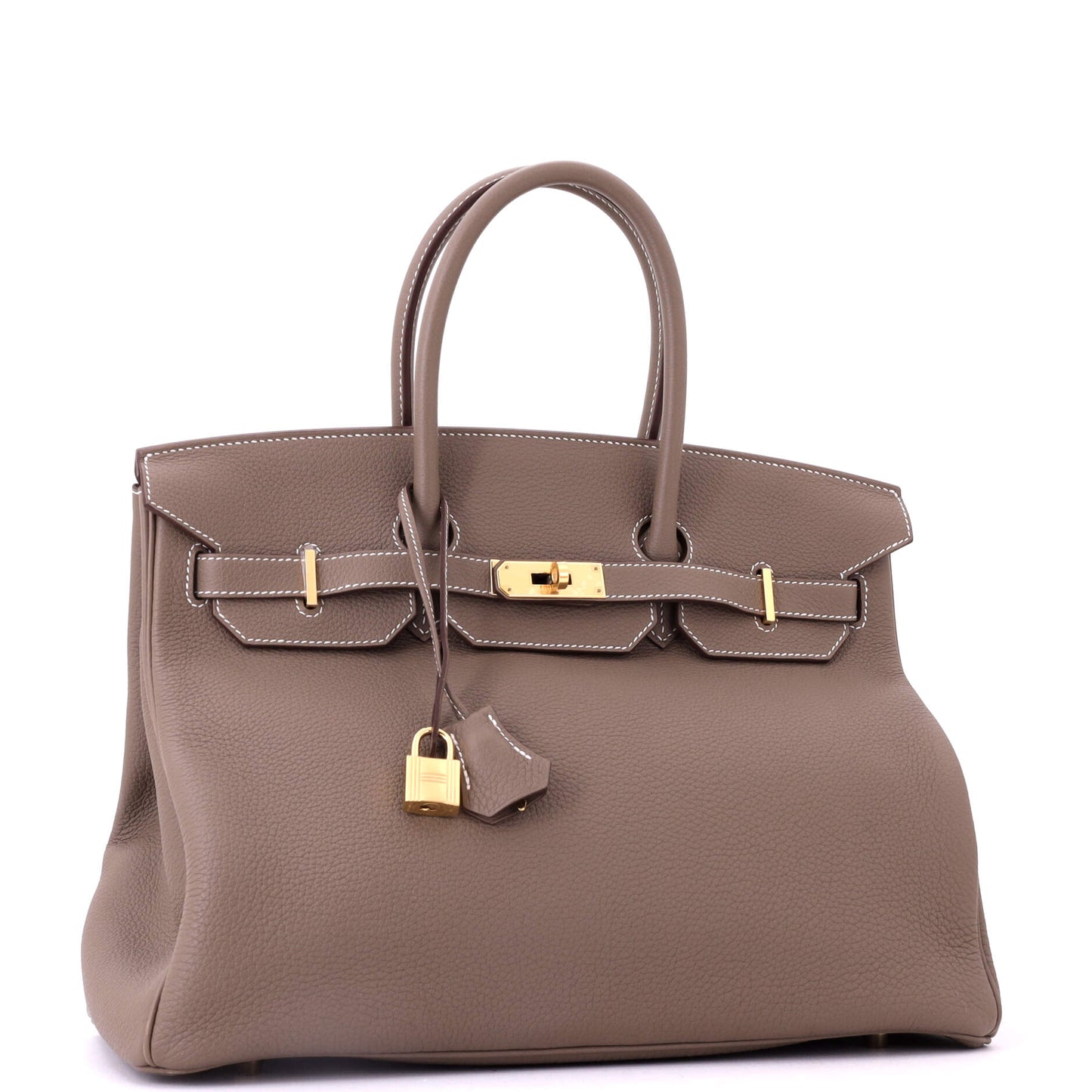 Hermès Birkin handbag, grey Togo with gold hardware, size 35