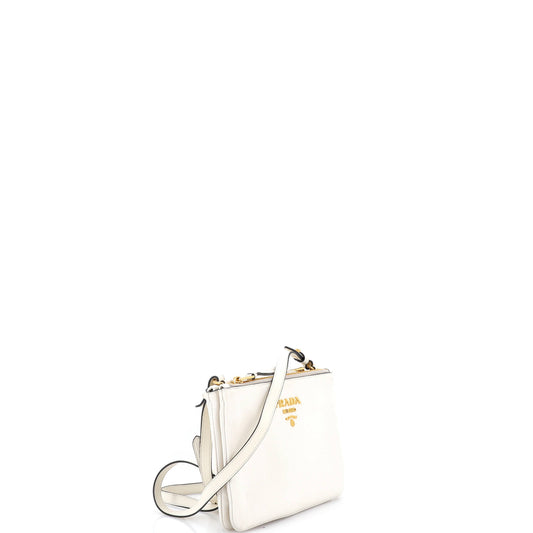 Prada Vitello Daino S Double Zip Crossbody Bag