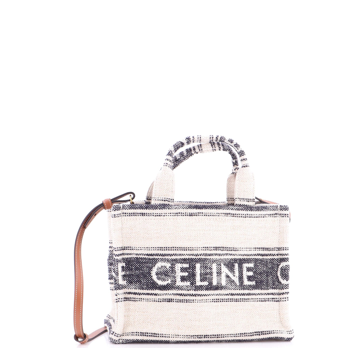 Celine Cabas Thais Tote Bag, Small, Striped Jacquard Textile