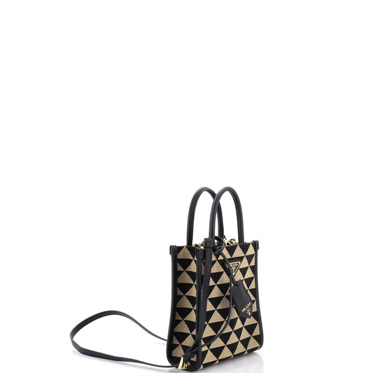 Prada Symbole Shopper Tote Jacquard Mini