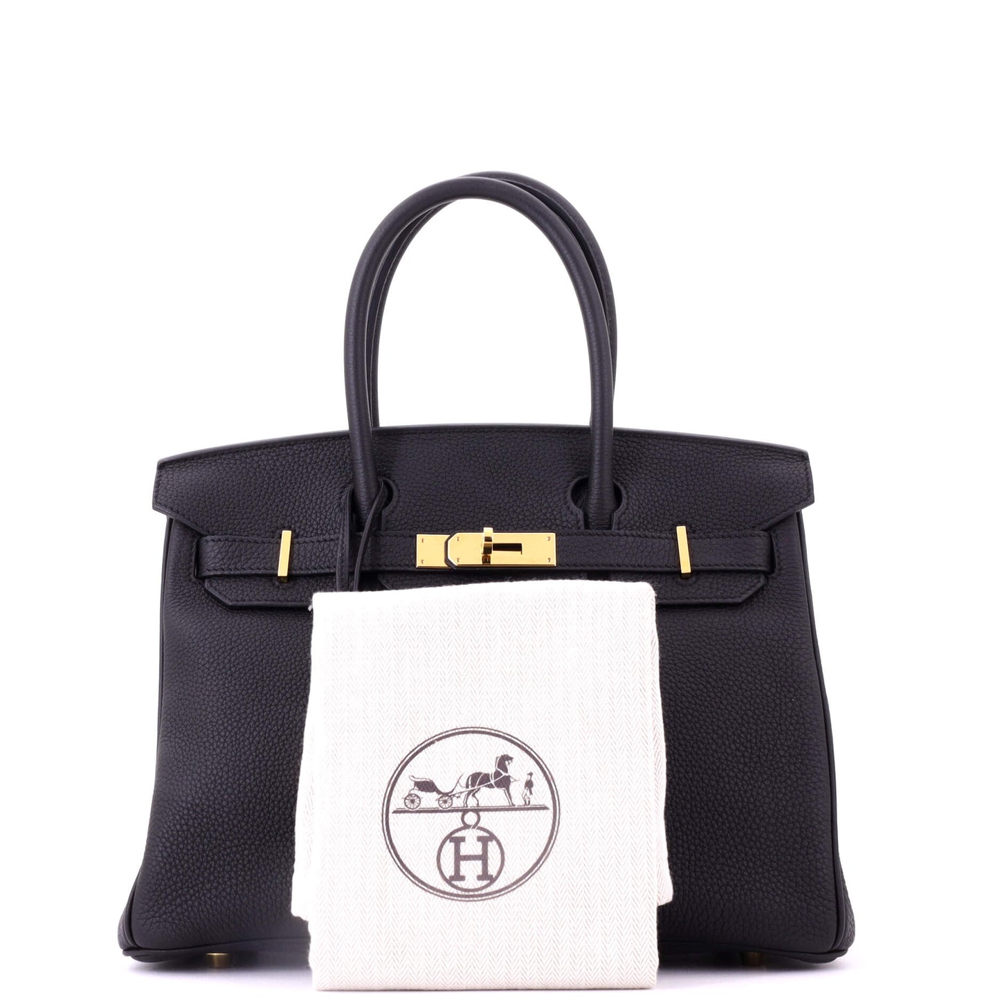 Hermès Birkin Handbag Black Togo Gold Hardware 30