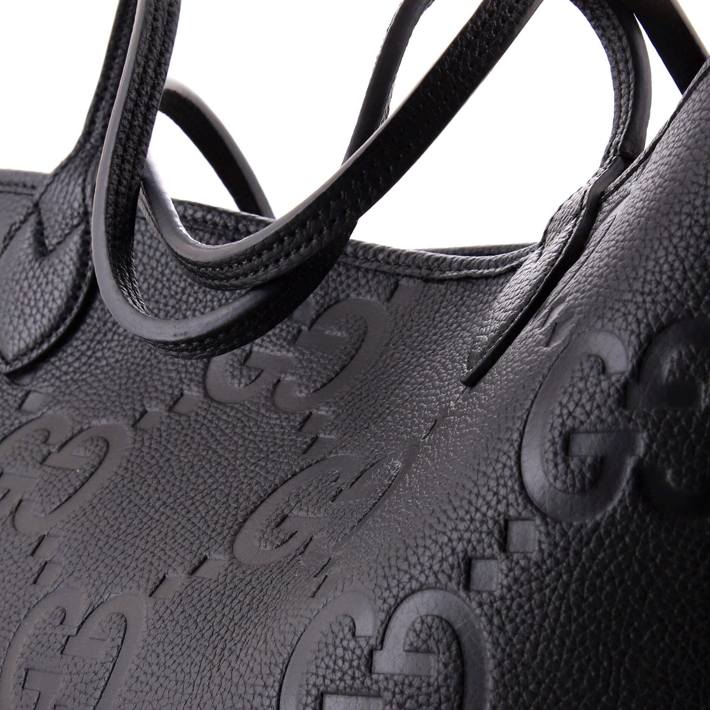 Gucci Jumbo Open Shopping Tote in GG Embossed Leather, Large