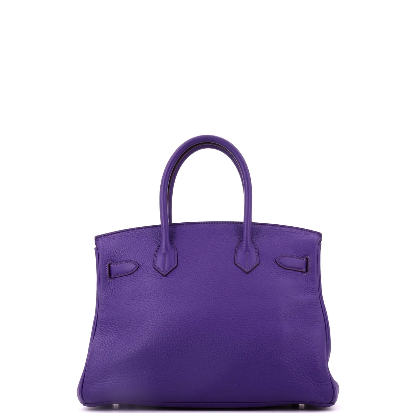 Hermès Birkin handbag, purple Clemence leather, silver hardware, size 30