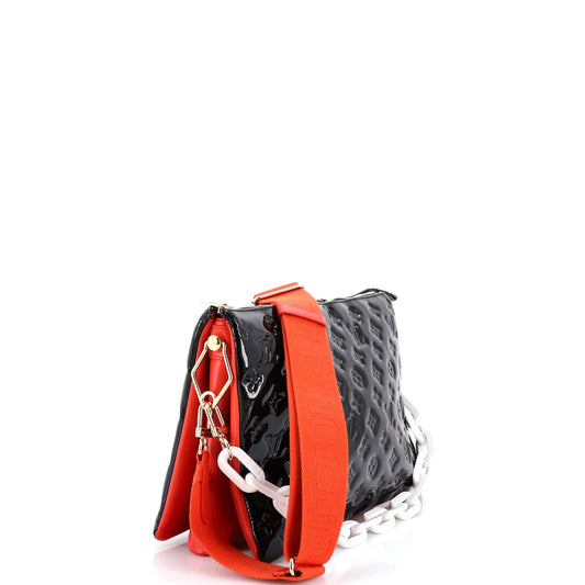 Louis Vuitton Monogram Embossed Enamel Cushion Bag, MM