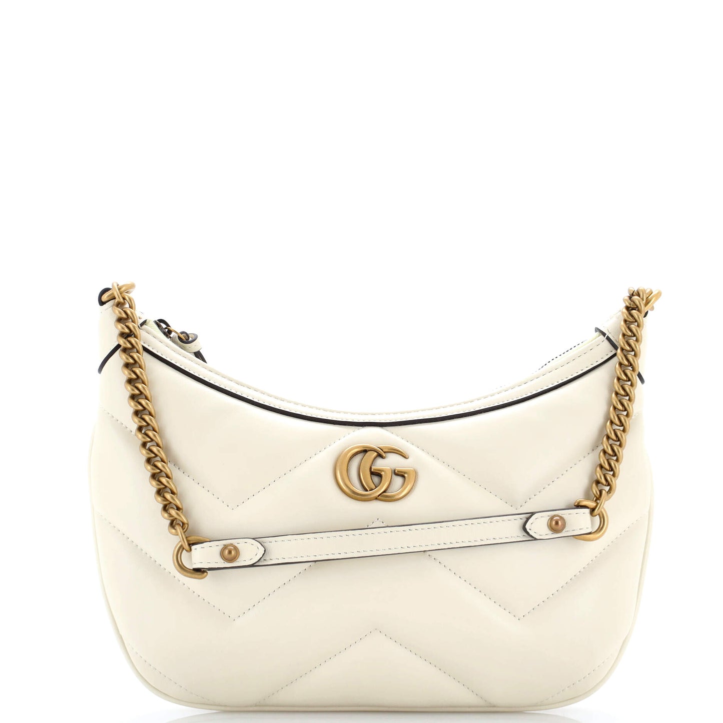 Gucci GG Marmont Chain Moon Hobo in Matelasse Leather, Small