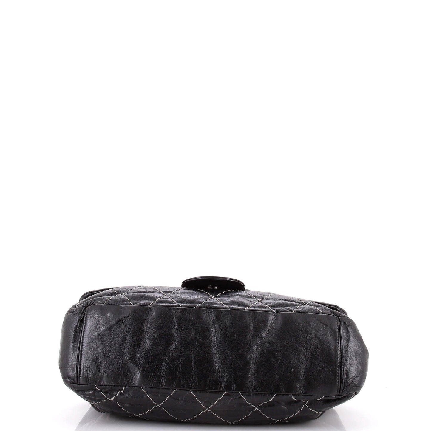 Chanel Double-Stitched Flap Bag, Large, Quilted Glazed Calfskin
