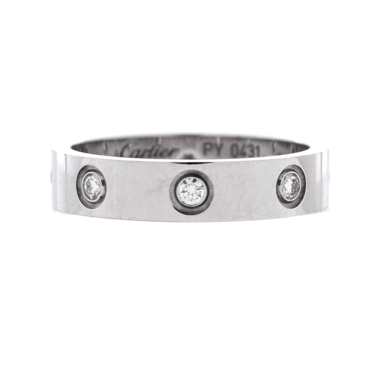 Cartier Love Wedding Band 8 Diamond Ring in 18K White Gold (with Diamonds)