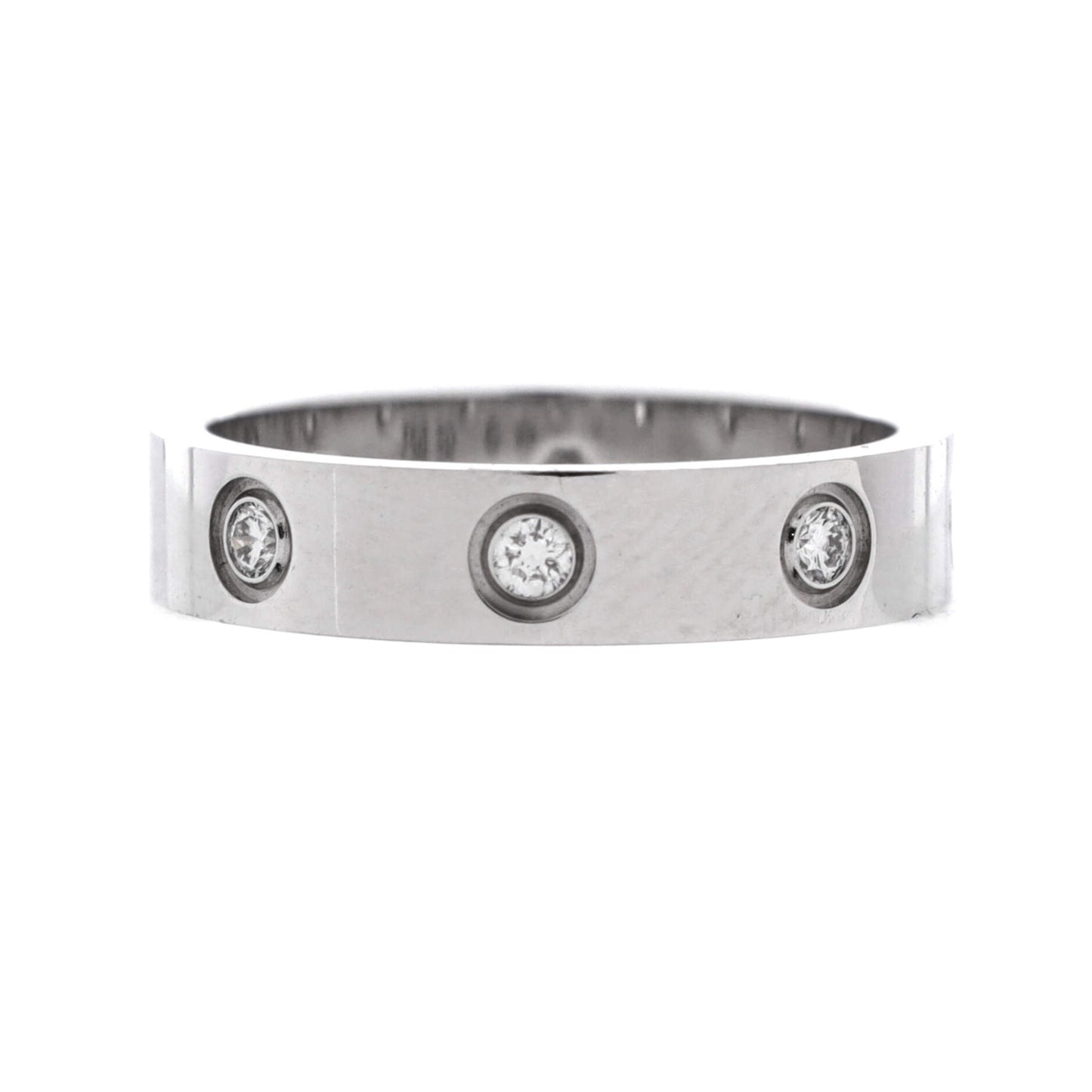 Cartier Love Wedding Band 8 Diamond Ring in 18K White Gold (with Diamonds)