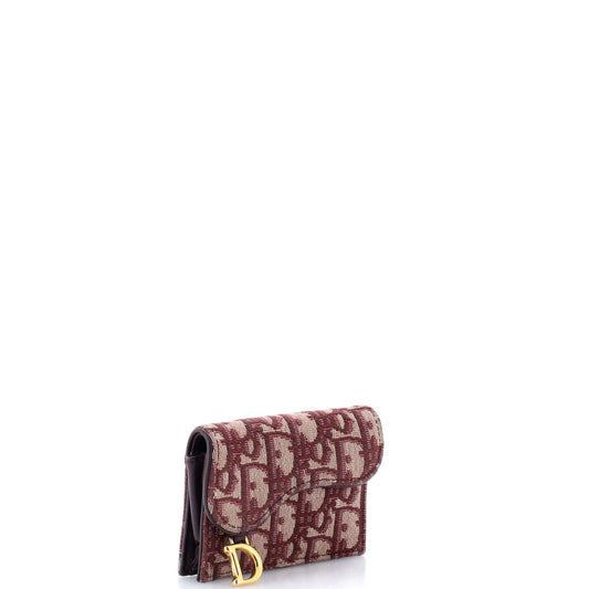 Christian Dior Saddle Card Case in Oblique Canvas