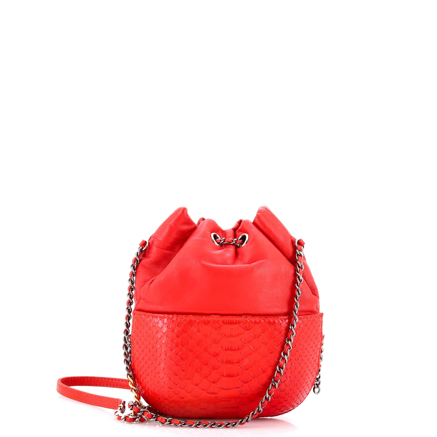 Chanel Gabriel Drawstring Bag in Calfskin and Python, Small