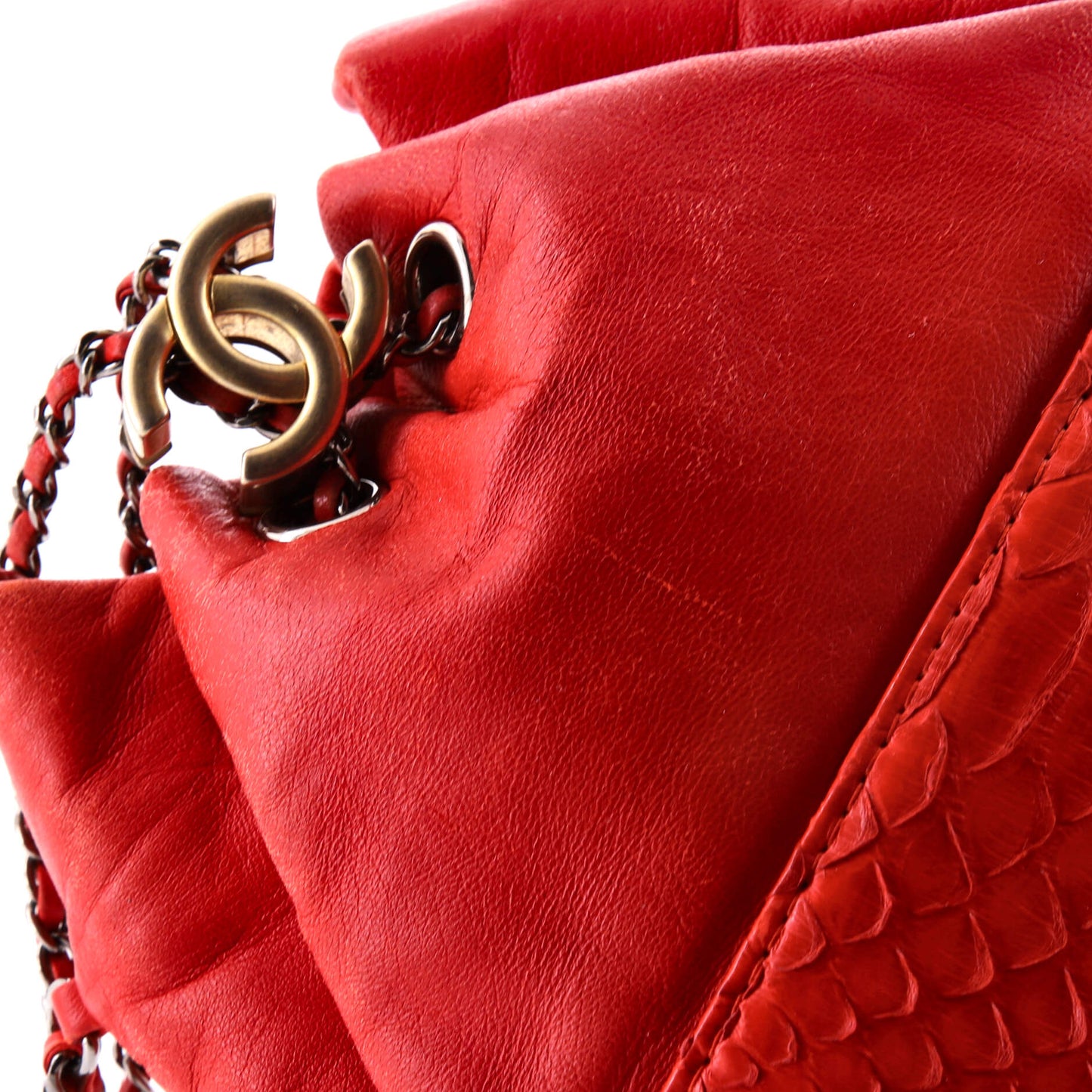 Chanel Gabriel Drawstring Bag in Calfskin and Python, Small