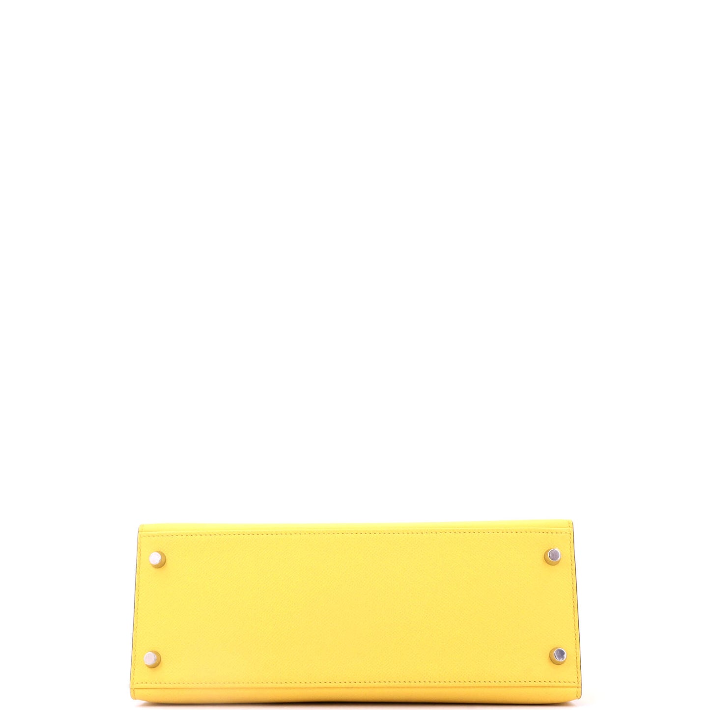 Hermès Kelly handbag, yellow Epson leather, silver hardware, size 28