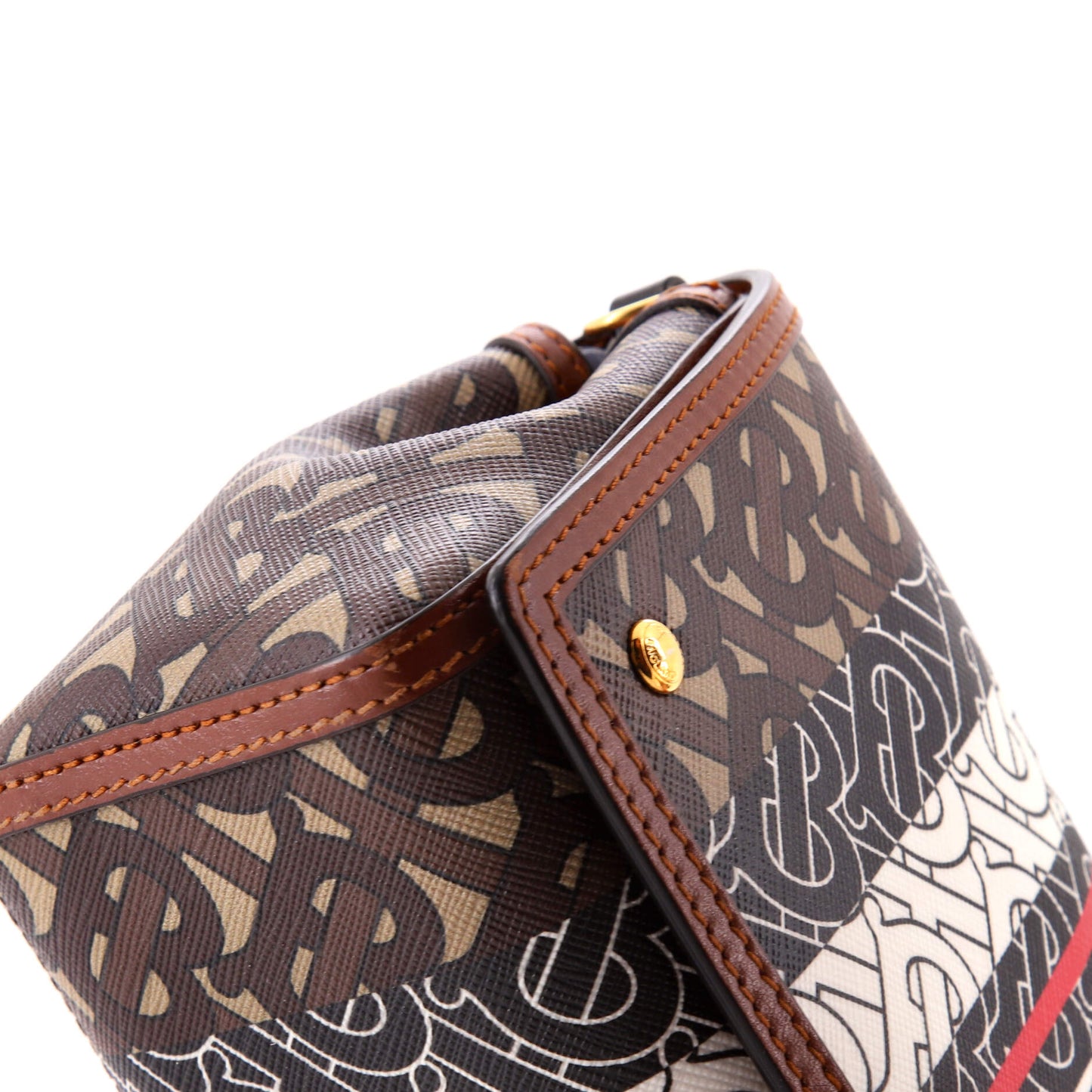 Burberry TB Flap Bag, Monogram E-Canvas, Small