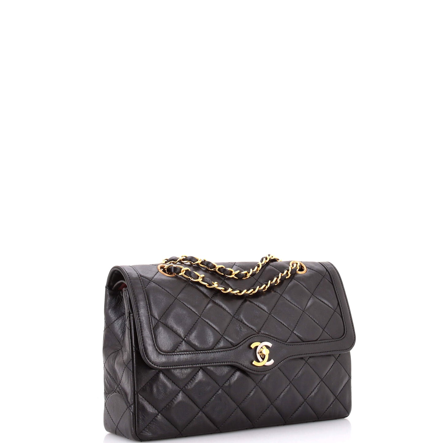 Chanel Vintage Two-Tone CC Flap Bag in Quilted Lambskin, Medium