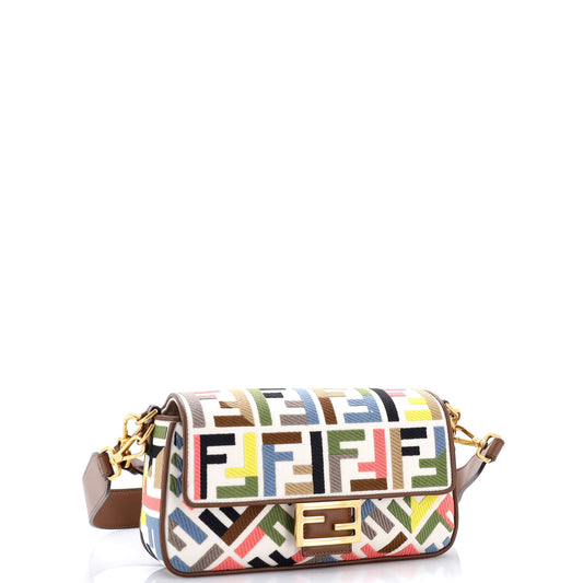 Fendi Baguette NM Medium Bag in Zucca Embroidered Canvas