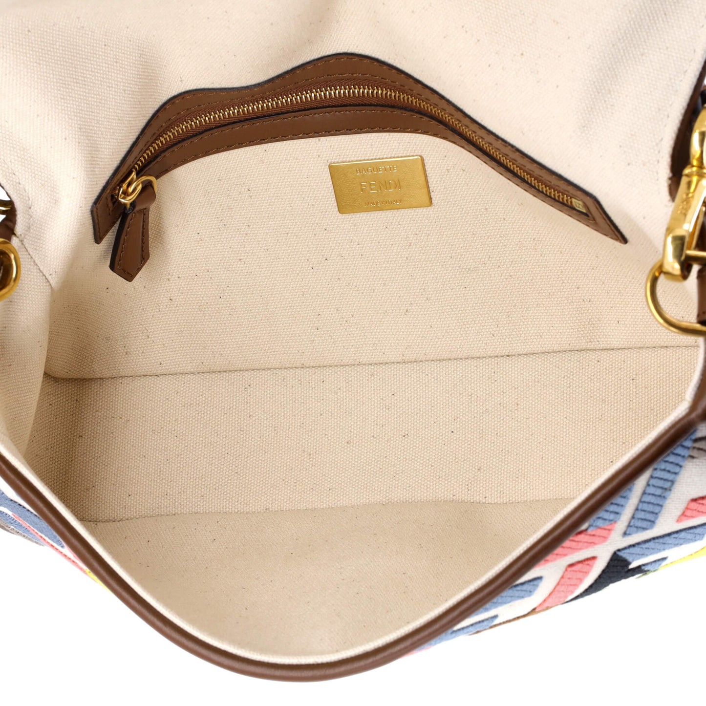Fendi Baguette NM Medium Bag in Zucca Embroidered Canvas