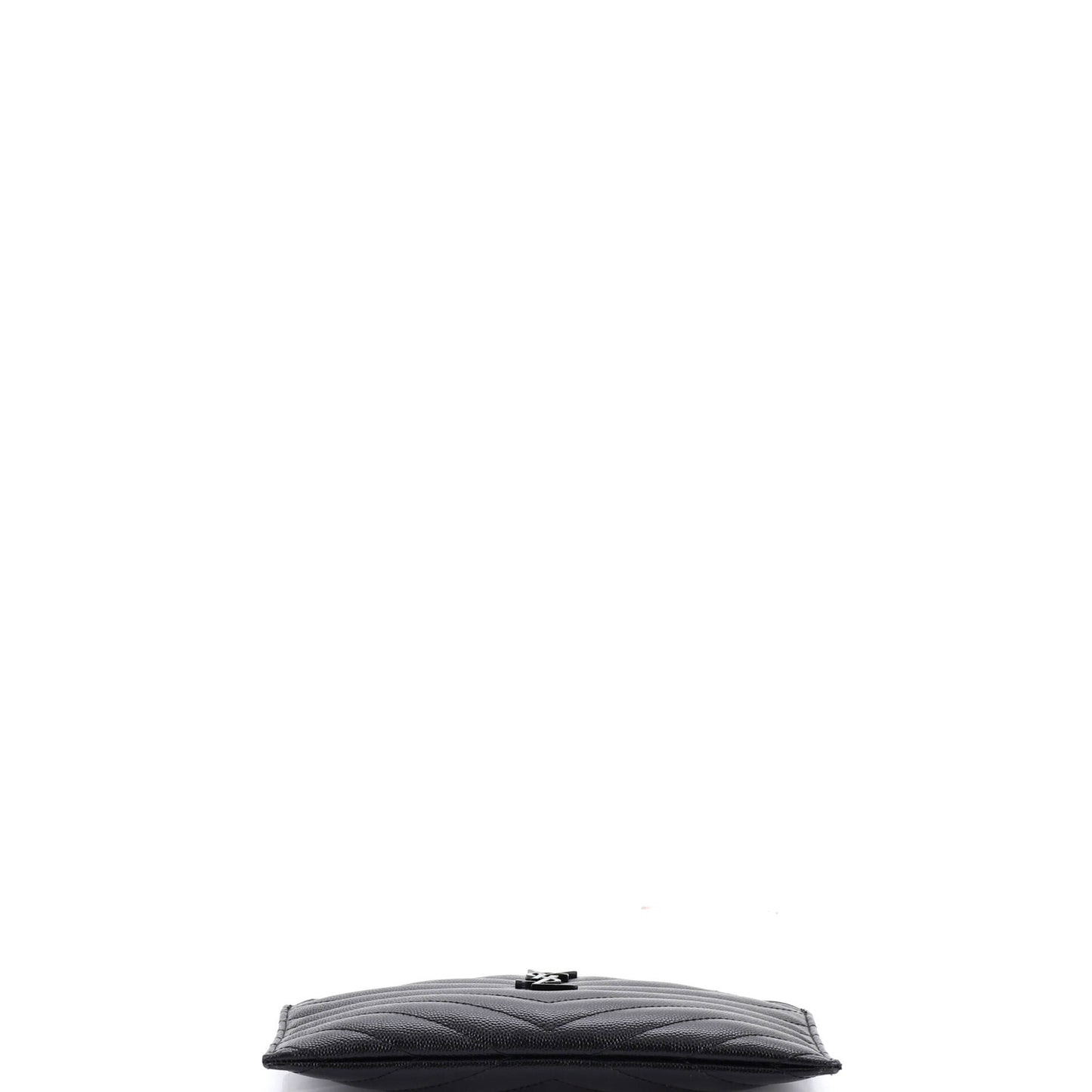 Saint Laurent Classic Monogram Zip Bill Pouch in Matelassé Chevron Leather, Medium