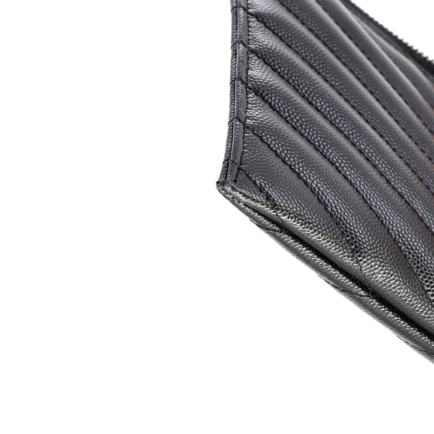 Saint Laurent Classic Monogram Zip Bill Pouch in Matelassé Chevron Leather, Medium