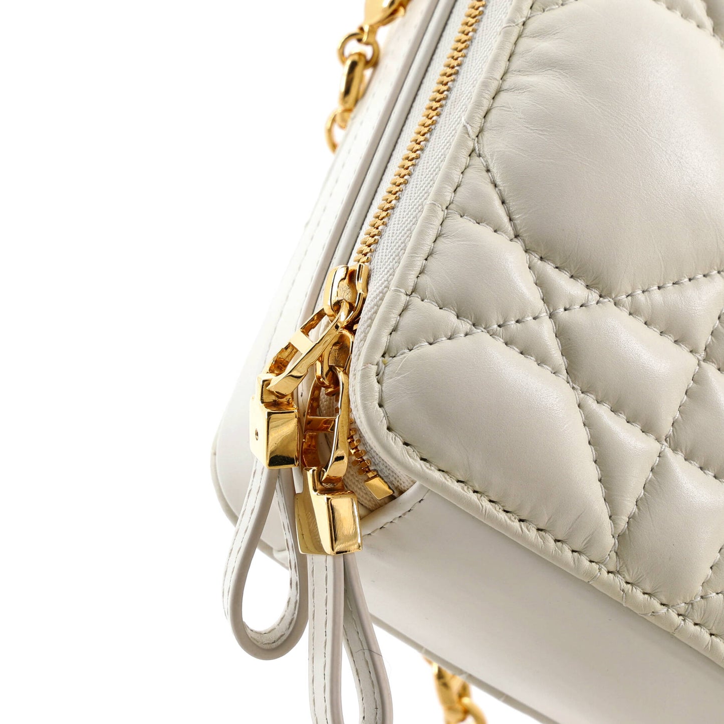 Christian Dior Caro Box Bag with Chain in Macrocannage Quilted Calfskin