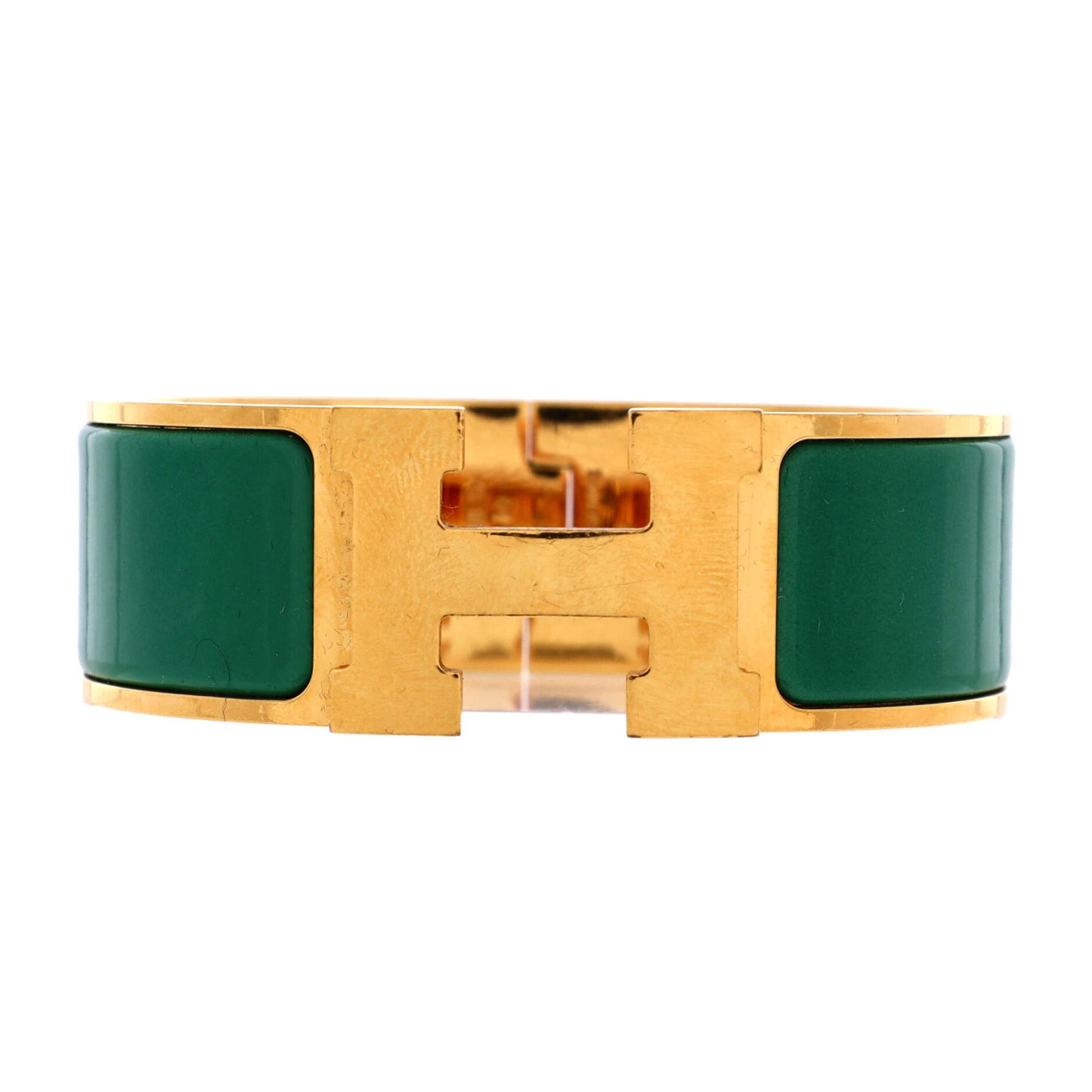 Hermès Click Clack H Bracelet in Metal and Enamel, Wide