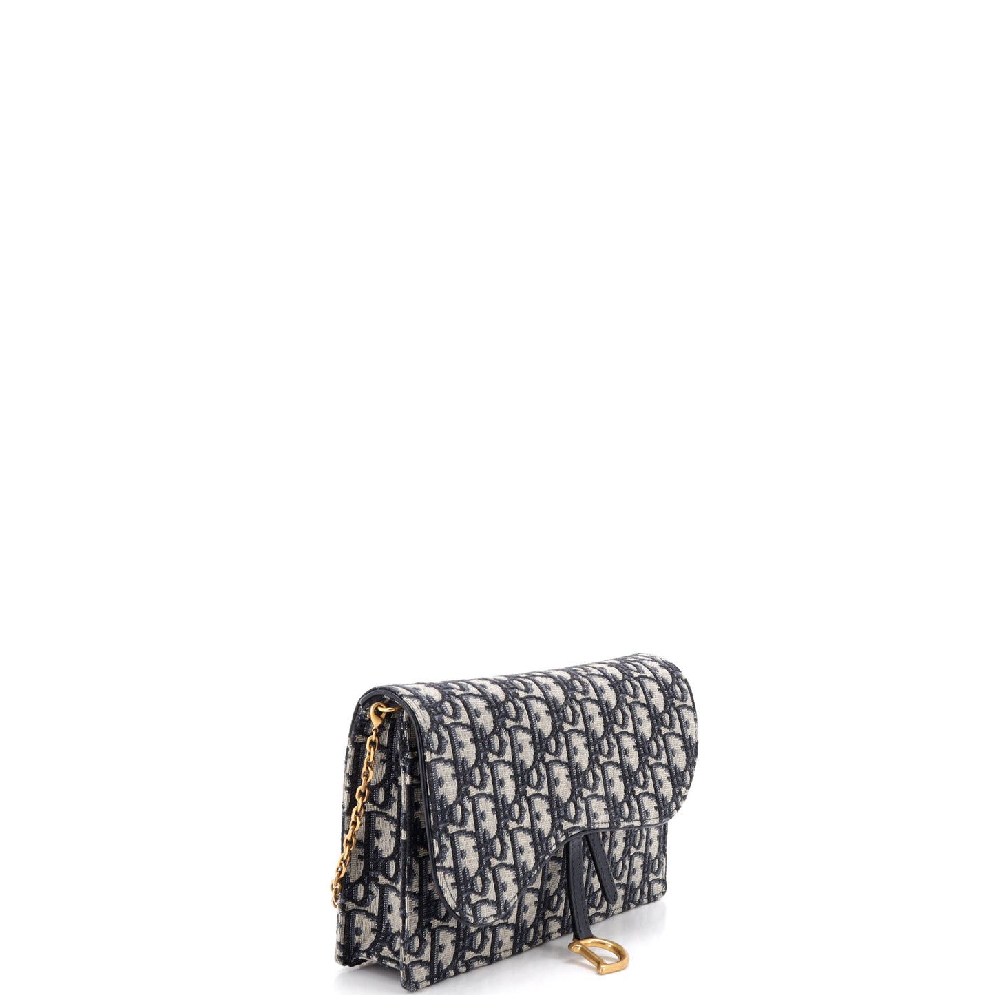 Christian Dior Saddle Chain Clutch in Oblique Canvas