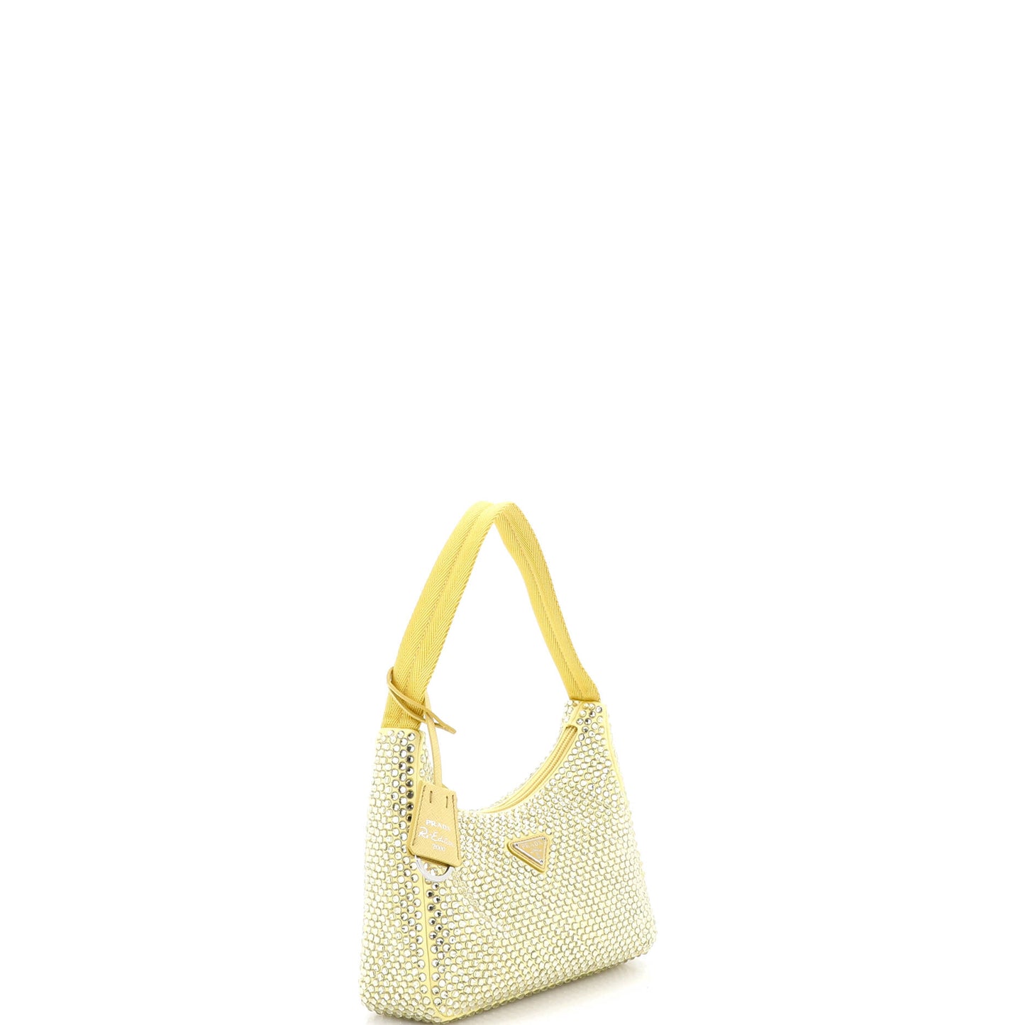 Prada Re-Edition 2000 Hobo Mini in Crystal-Embossed Satin