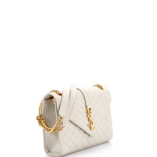 Saint Laurent Classic Monogram Envelope Satchel in Mixed Matelassé Leather, Medium