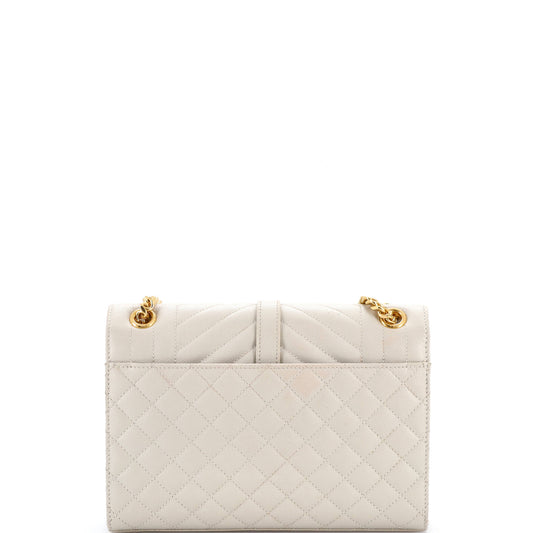 Saint Laurent Classic Monogram Envelope Satchel in Mixed Matelassé Leather, Medium