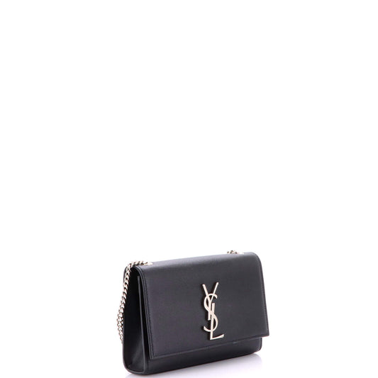 Saint Laurent Classic Monogram Crossbody Bag in Grainy Leather, Small