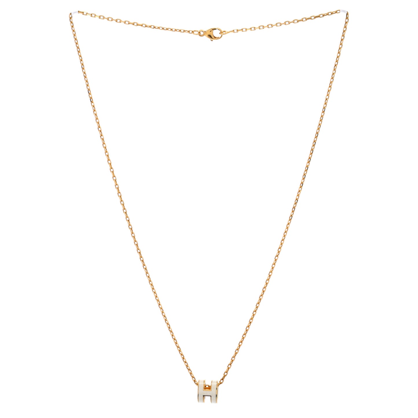 Hermès Pop H pendant chain necklace in metal and enamel, mini size