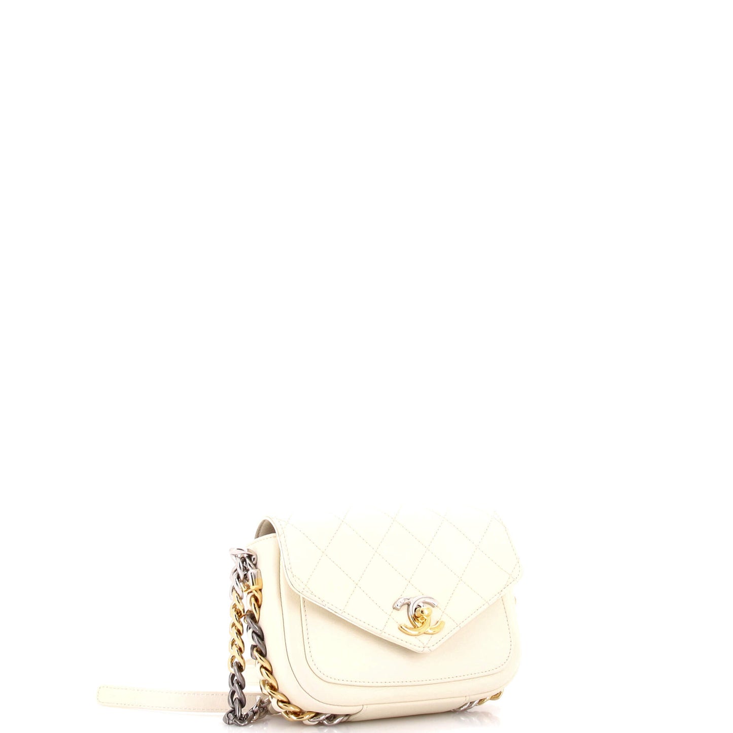 Chanel Two-Tone Envelope Flap Bag in Quilted Calfskin, Small