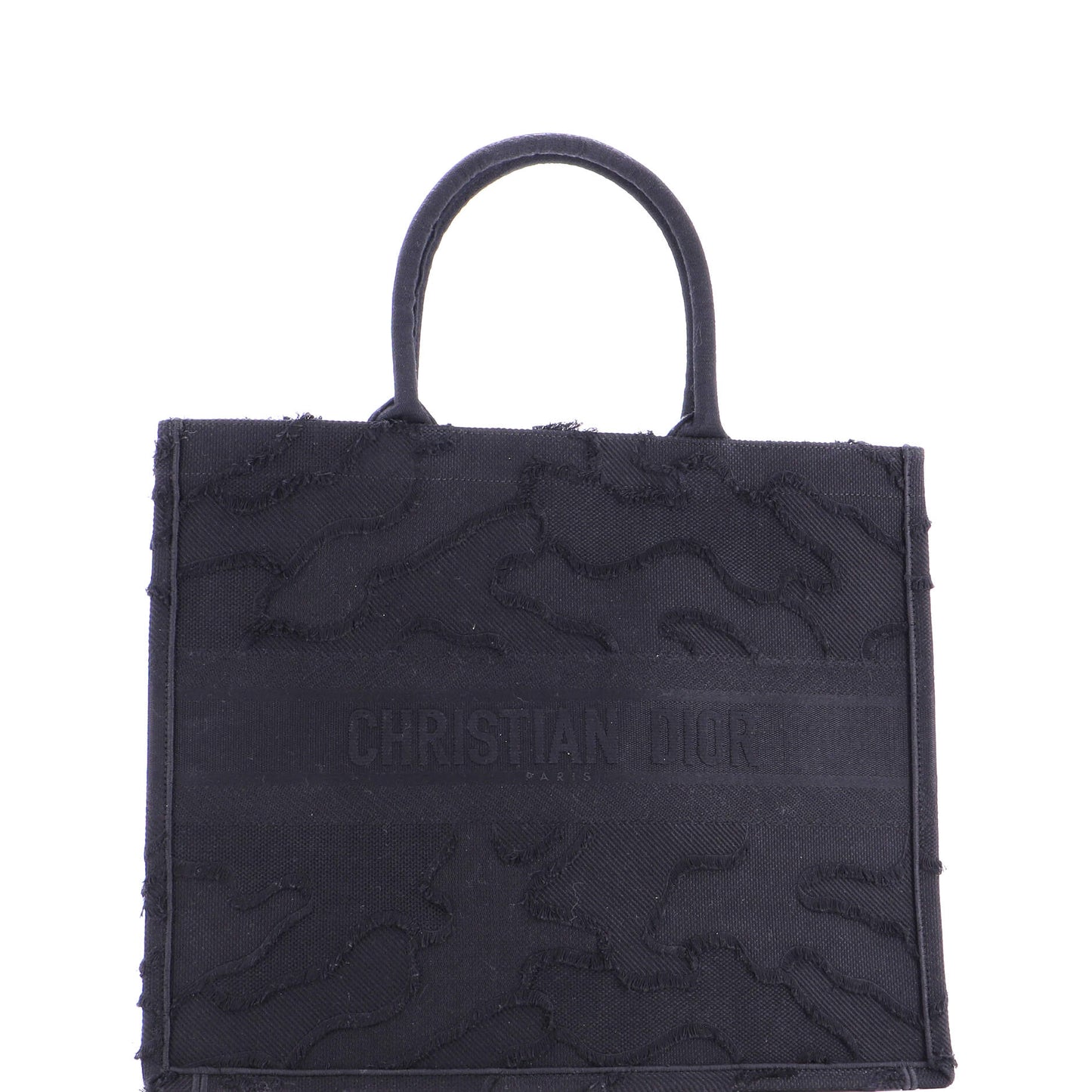 Christian Dior Book Tote, Camouflage Embroidered Canvas, Large