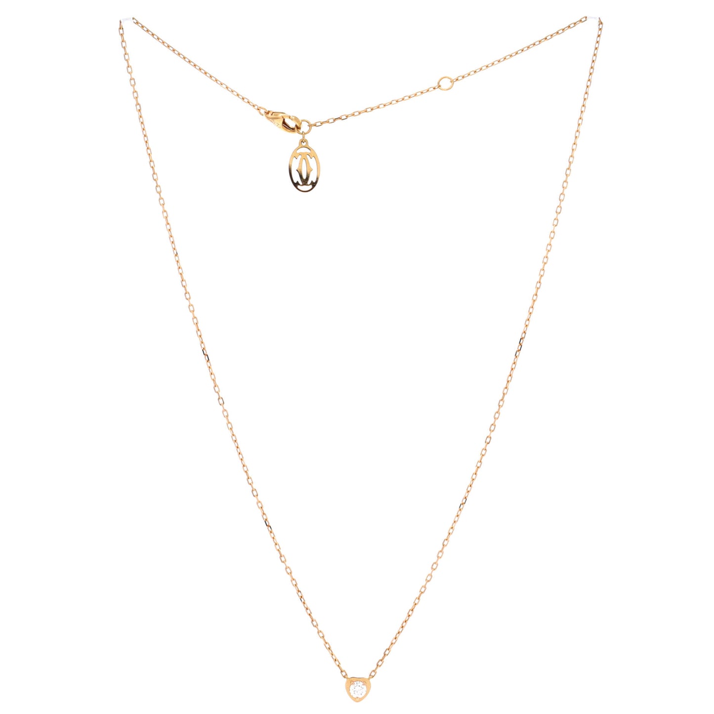 Cartier D'Amour heart pendant necklace in 18K rose gold and diamonds