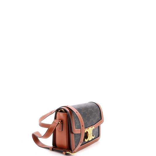 Celine Triomphe shoulder bag in coated canvas, Teen