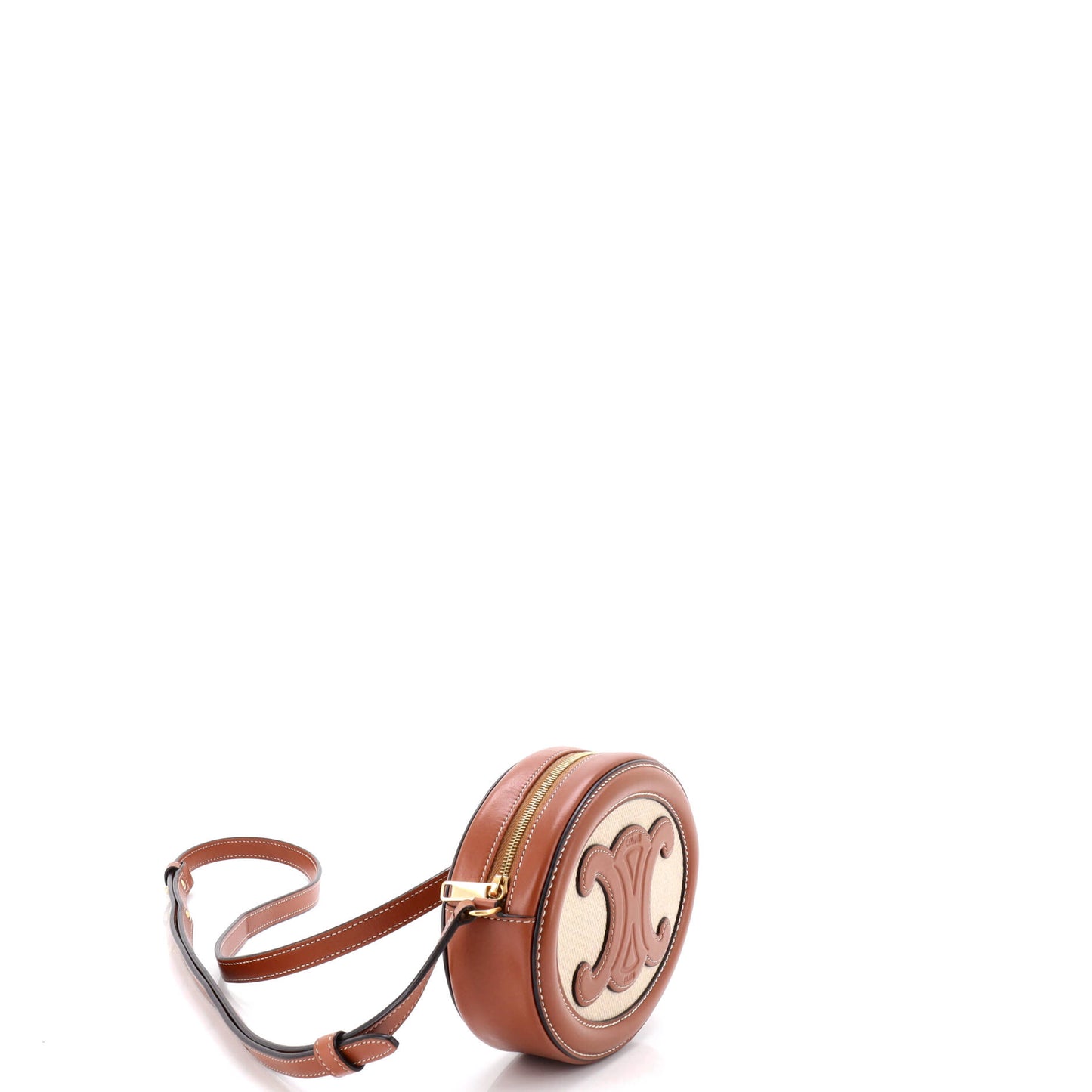 Celine Triomphe Oval Crossbody Bag in Canvas and Leather