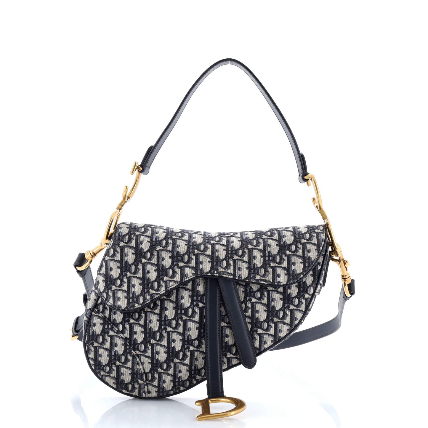 Christian Dior Saddle Handbag (with strap) Oblique Canvas Medium