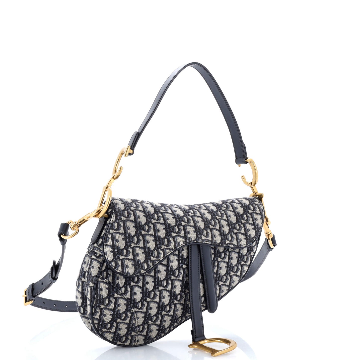 Christian Dior Saddle Handbag (with strap) Oblique Canvas Medium